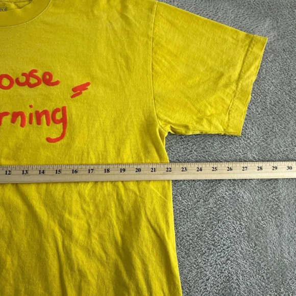 TDE Yellow "The House Is Burning" T-Shirt L 100% Cotton Made In USA 4874 - Picture 6 of 8